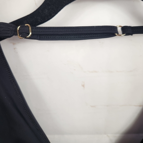 Summersalt Halter Plunge V-Neck Beach Vacation One-Piece Swimsuit Black 14 - Picture 9 of 12